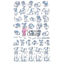Stickere 3D pentru unghii Holografice Carving Cod Blueness004